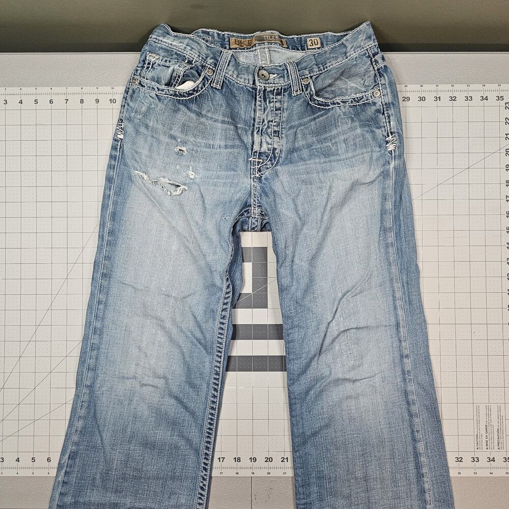 BKE Jeans Mens 30x30 Tyler Relaxed Straight Wide Leg Distressed Western Grunge